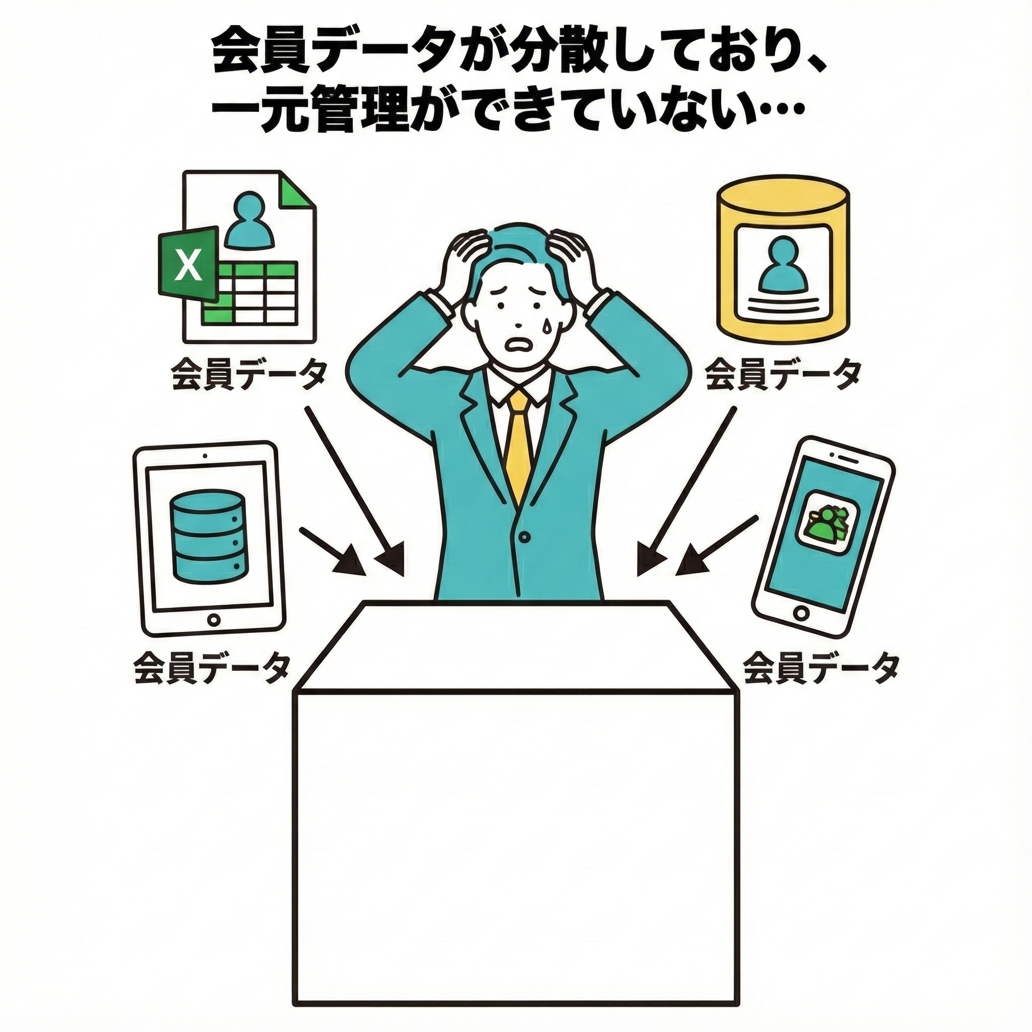 会員データが分散、一元管理できていない